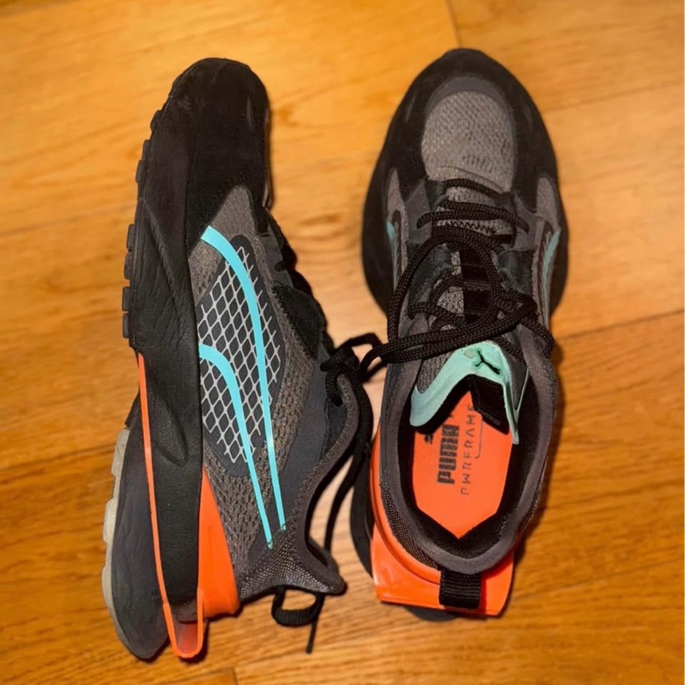 Puma Gray and Orange Athletic Shoes